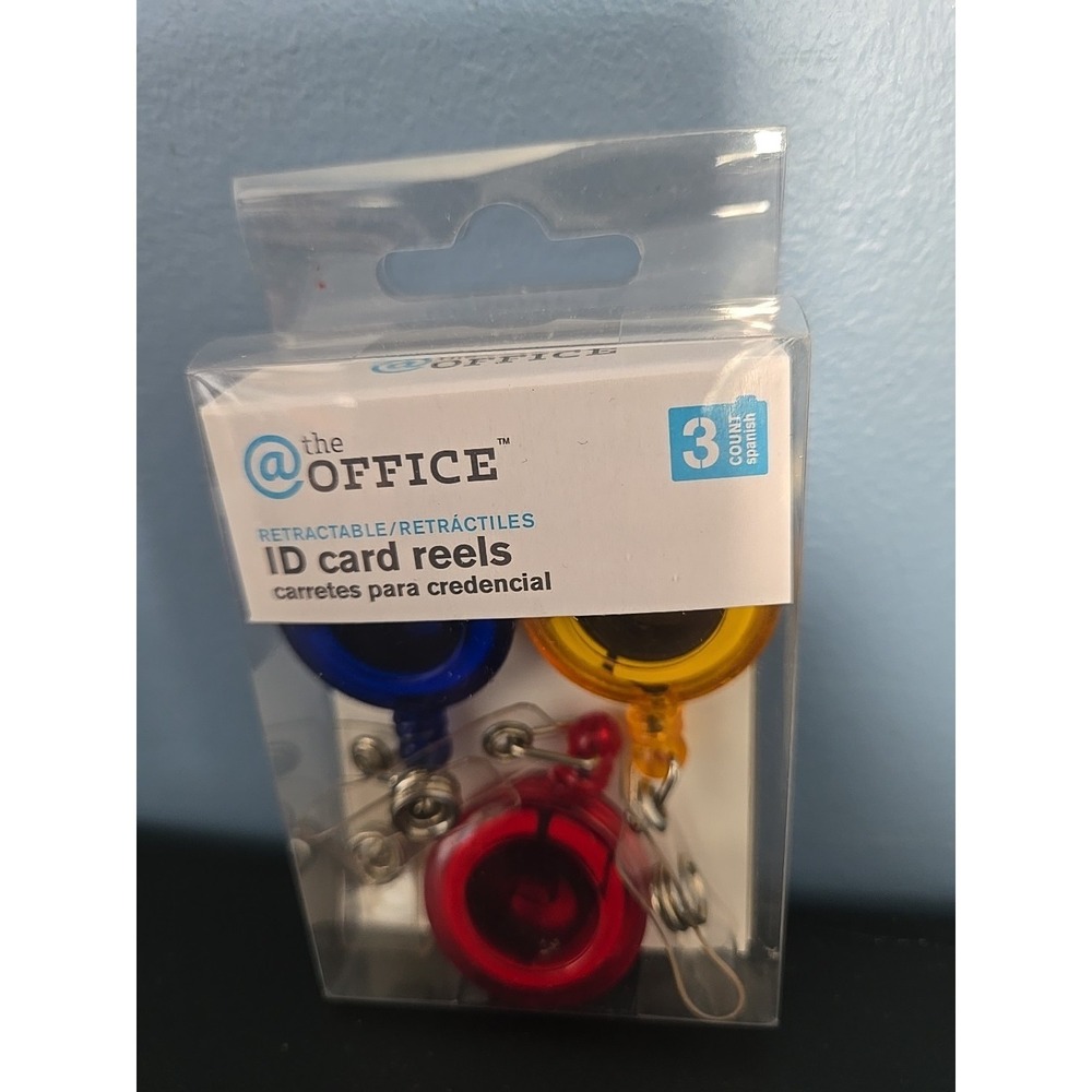 Office Depot Brand Retracting ID‎ Card Reels Assorted Colors Pack Of 3